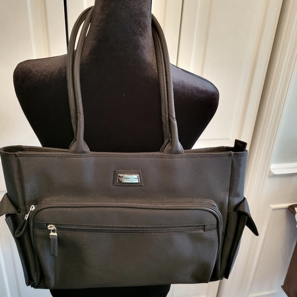 Coldwater Creek Handbags - Coldwater Creek Black Nylon Laptop Bag with Side Pockets Business Office